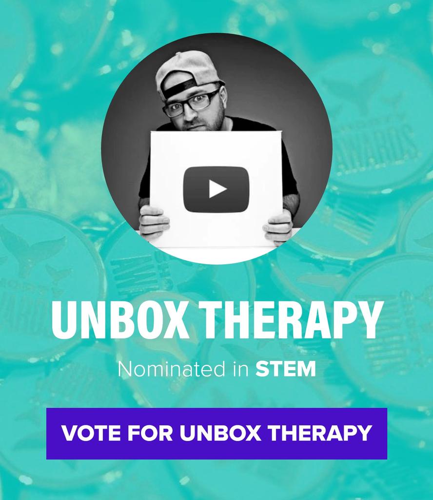 UnboxTherapy's tweet photo. Unbox Therapy is nominated for a @shortyawards 💥 Gonna need all your votes though, Elon Musk is in my category 💀 - https://t.co/om434gSG9s https://t.co/31FcZ3CQ9D