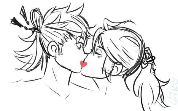 LennyRenn's tweet photo. smol kissy doodle #fe14 #Hinata #Subaki https://t.co/h9U5nZT0Qu