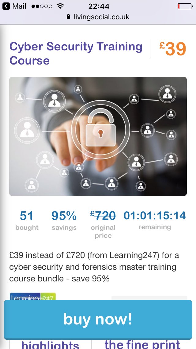 CyberSecRec's tweet image. #CyberSecurity #training for £39.     livingsocial.co.uk/email-deals/sh…