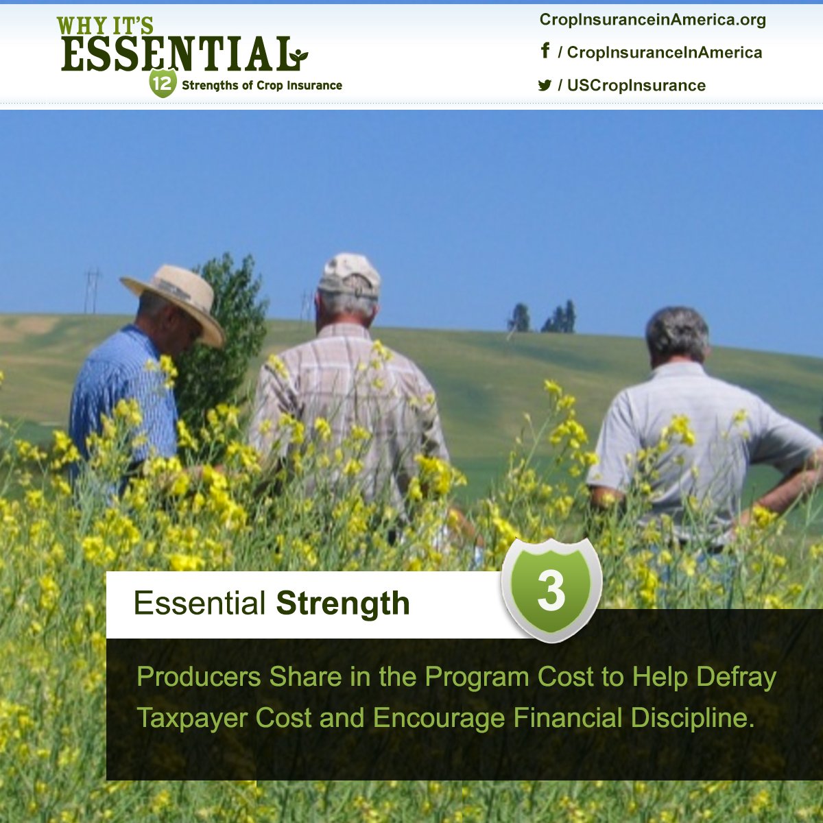 UScropinsurance's tweet photo. With #crop insurance, producers are involved in, and take responsibility for, their risk management choices. #12Essentials https://t.co/E818oWRAIA