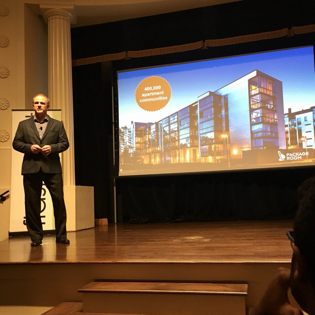 FlashpointGT's tweet photo. @PkgSolutionsInc delivers a technology-enhanced solution to apt. communities that are overwhelmed with packages. #FPinnovation #FPdemoday https://t.co/gFbUF6nEZI