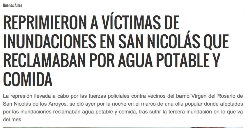 CFKArgentina's tweet image. y comida, tras sufrir la tercera inundación en lo que va del mes. lacampora.org/2017/01/17/rep…