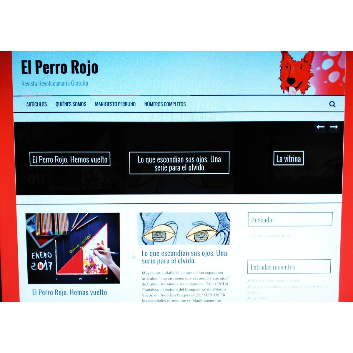 ANI_Way_'s tweet photo. LA REVISTA
17de365 📷📅 @Perrorojo_ estrena web, año y artículos. #LaRevista #magazine #365photochallenge #unpasomas 
https://t.co/FsmKTpSUiy https://t.co/F4EKqXbNeO