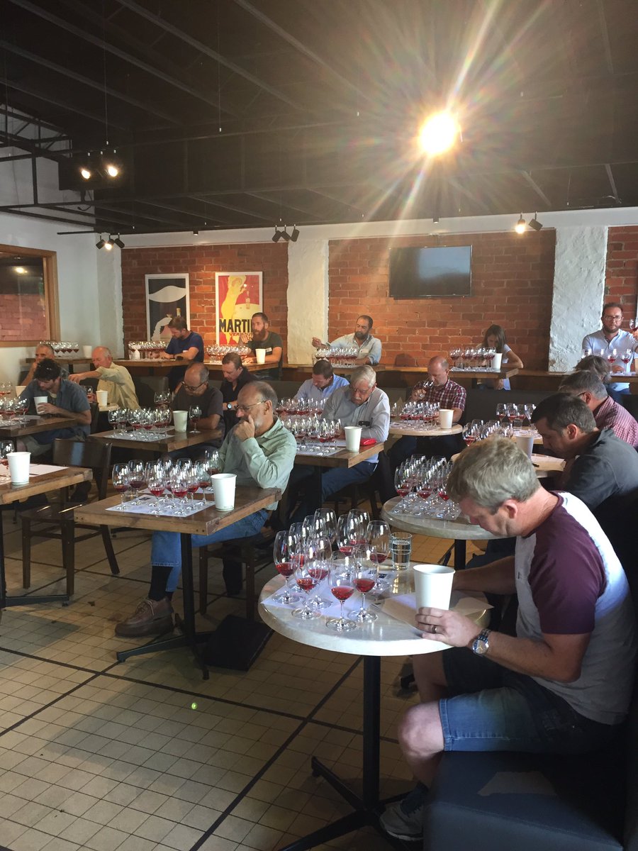 Heads down tasting <a href="/The_AWRI/">AWRI</a> Pinot winemaking workshop in Geelong with <a href="/geelongwine/">Geelong Wine</a>