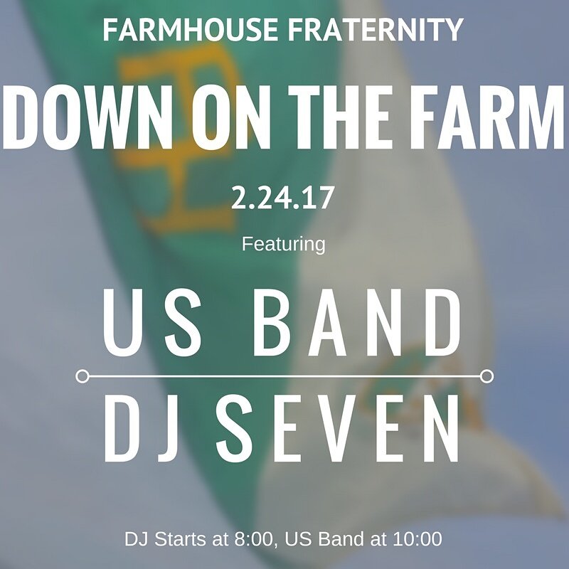 MSU_FarmHouse's tweet photo. Down on the Farm is coming soon!Mark your calendar for Feb 24. DJ Seven starts at 8 and US Band at 10.Doors open at 8. Hope to see you there https://t.co/sVwtFTK6Ek