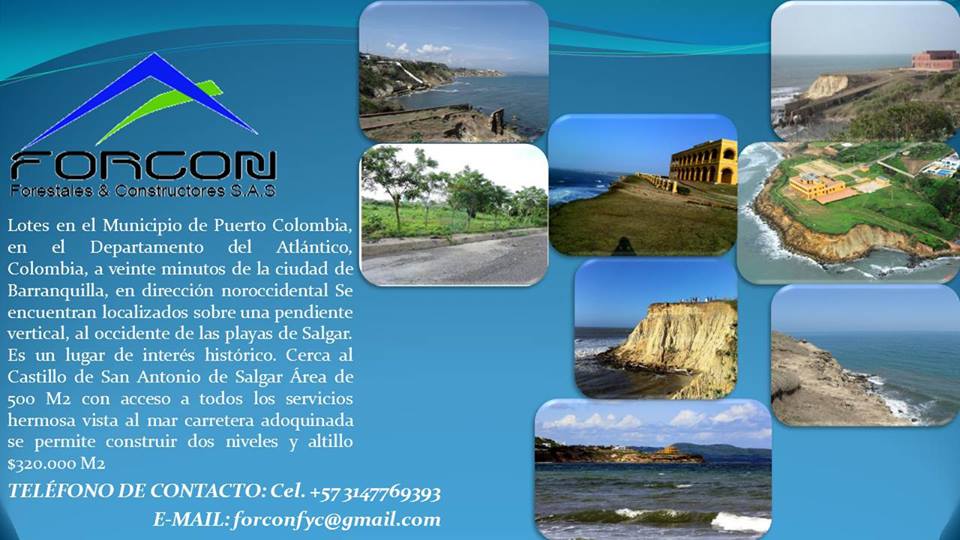 FORCONFYC's tweet image. VENTA DE LOTES PARA LA CONSTRUCCIÓN - SECTOR CON PROYECCIÓN TURÍSTICA EN EL DEPARTAMENTO DEL ATLÁNTICO - COLOMBIA