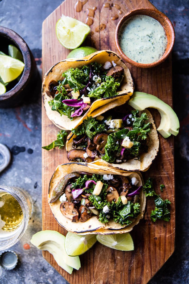 feedme_imhungry's tweet image. Poblano Mushroom Tacos with Cilantro Yogurt Sauce. #food #feedly buff.ly/2iWgxGy via @HBHarvest