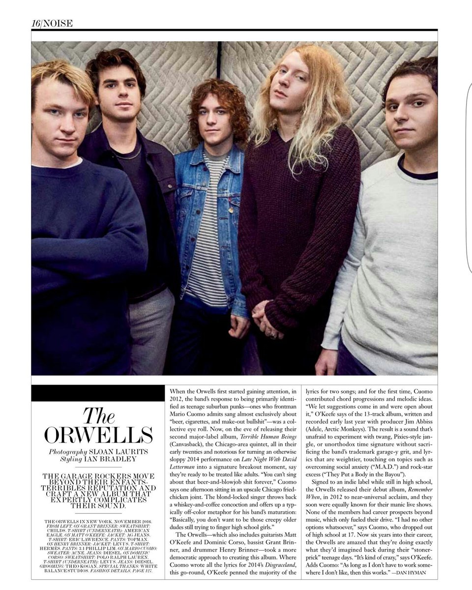 TheOrwells's tweet photo. We sat down with @InterviewMag at the hippest chicken joint in Chicago. https://t.co/ZPhoxr2h7d