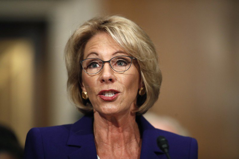 thinkprogress's tweet photo. Watch: Trump’s education pick dodges a question about privatization of education https://t.co/AHuhjJHaf4 https://t.co/FWdhVfeDWn