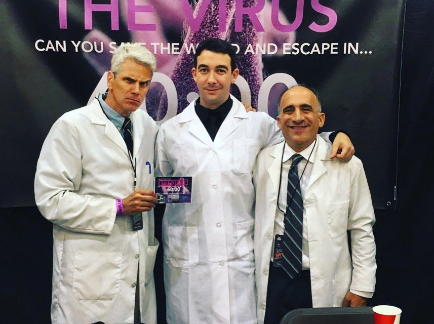 theVirusEscape's tweet photo. Ever wonder "who the heck thinks this stuff up?"Bob, our co-founder, sat down with VoyageLA to talk about #TheVirus https://t.co/RpNZwQmihL https://t.co/D3hOdbUus5