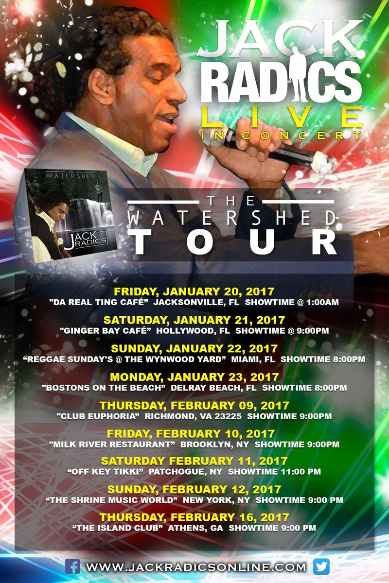 JackRadicsMusic's tweet photo. #Jamaican Singer #JackRadics Kicking Off His 2017 #WatershedTour In #Florida https://t.co/poynZtjn5A #Reggae 🎶 🇯🇲 #ShareTheLove 🖤💛💚#NYC #RVA https://t.co/6Gqh2ow73J