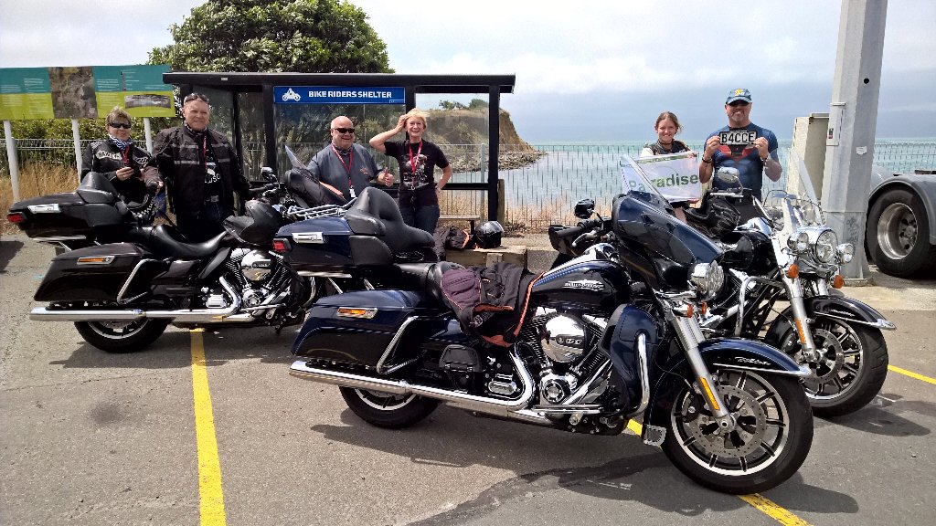 reuthers's tweet photo. Brave #HarleyDavidson riders before ferry ride on the rough #CookStraight from #Wellington to #Picton in #NewZealand https://t.co/4nSU8Q4wvu