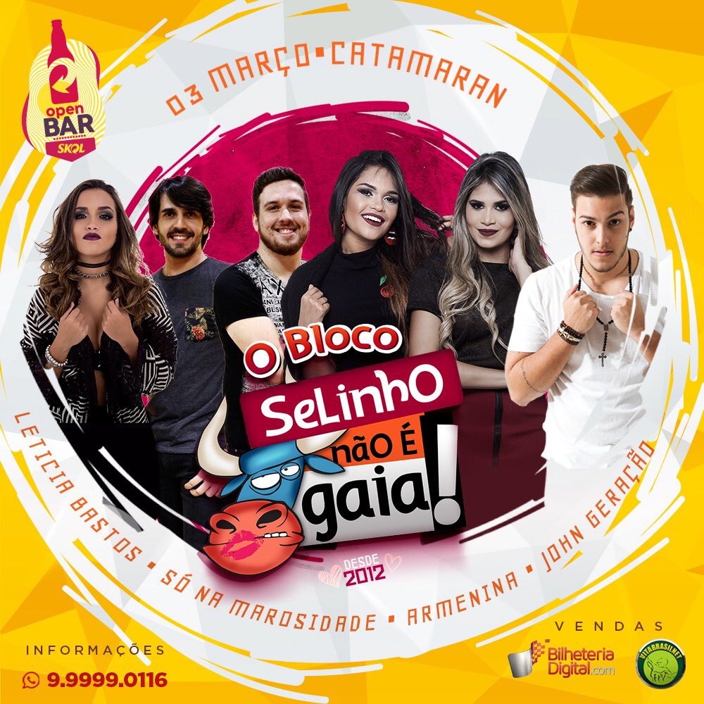 Agora sim: time COMPLETO para o bloco mais irreverente do Carnaval do Recife.
Ingressos lote promocional ESGOTANDO!
Open bar de SKOL! 🍺