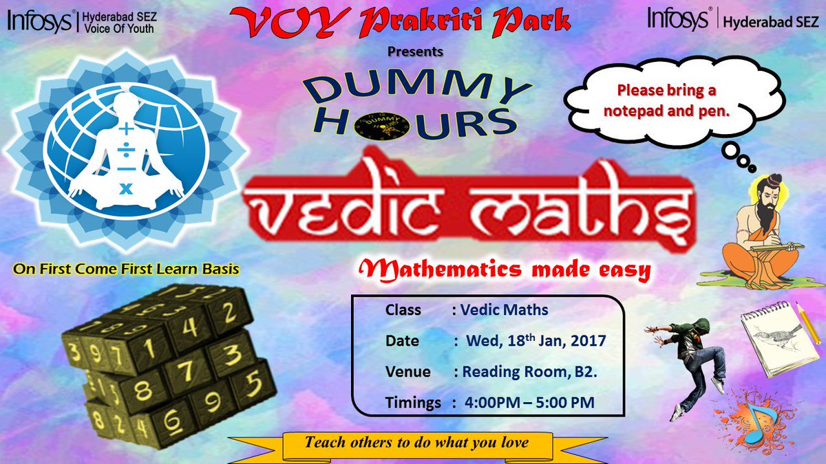 VOYPrakritiPark's tweet photo. Be nerdy #dummyhours #VedicMaths #HydSez #SmartInfyHyd #VoY https://t.co/sIr1LFpmtV