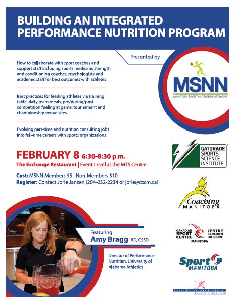 janelle_vincent's tweet photo. #MSNN is hosting an amazing event again this year, sign-up to see @BraggAmy discuss: Building an Integrative Performance Nutrition Program! https://t.co/ehe3eyinUV