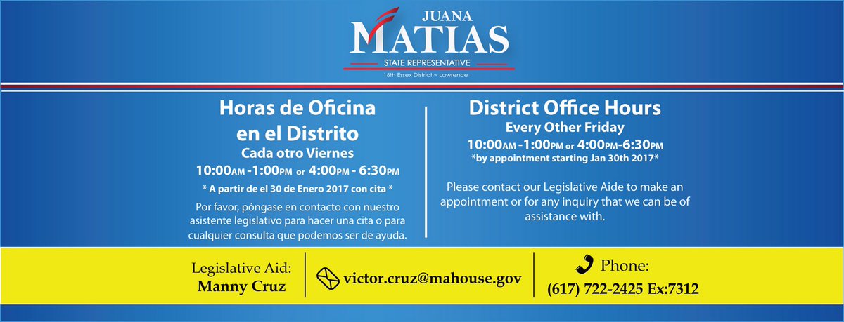 Juana_B_Matias's tweet photo. District Office Hour Schedule officially starts Jan. 30th - Please feel free to contact us to book an appointment. #mapoli #aturService https://t.co/L626lwzake