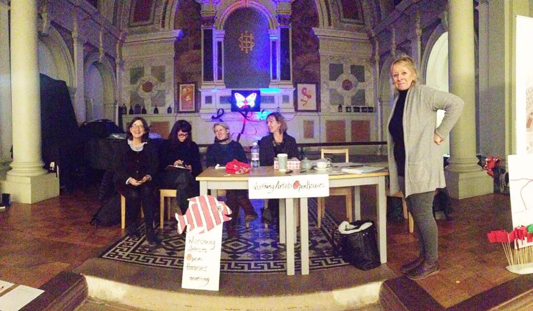 WorthingAOH's tweet photo. The #WAOH17 team at our meeting @stpaulsworthing  this week (minus @SwizzleArt who is taking pic!) #Worthing #artists #art https://t.co/llmgeUVVAk
