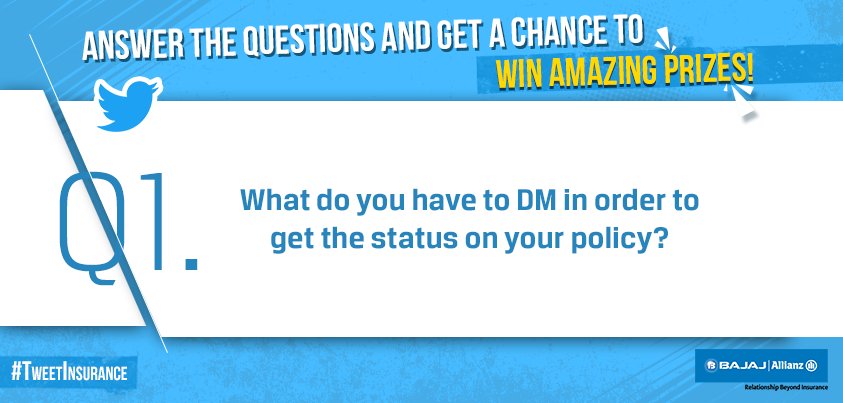bajajgeneral's tweet photo. Are you guys ready? Hereβs the first question. Good luck! #TweetInsurance https://t.co/OcIwqsZ2KO