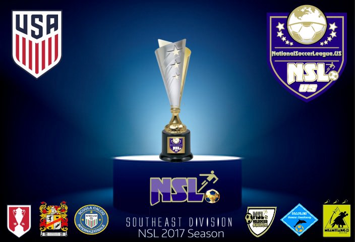 NATIONAL SOCCER LEAGUE.US
NSLSoccer.US
::SOUTHEAST DIVISION::
NSL TEAMS FOR THE 2017 SEASON
#NSLSoccer