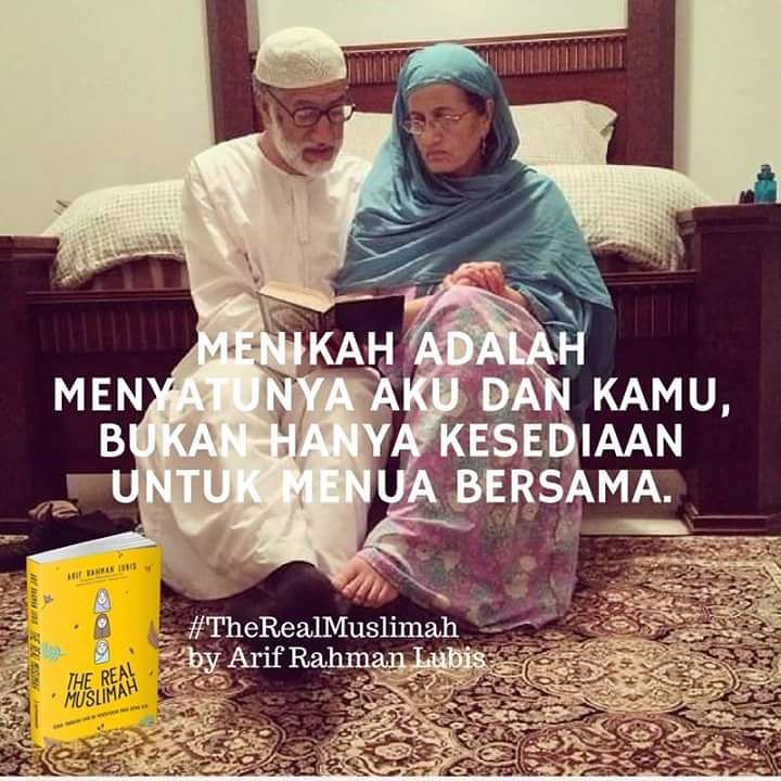 TeladanRasul's tweet photo. Menikah adlh menyatukan aku &amp; kamu, bukan hanya kesediaan utk menua bersama. #TheRealMuslimah https://t.co/5XZpJRnjlc