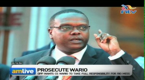 ntvkenya's tweet photo. Prosecute Wario: DPP wants CS Wario to take full responsibility for Rio mess. #AMLiveNTV @debarlinea #TheRioMess https://t.co/fArntJzprv