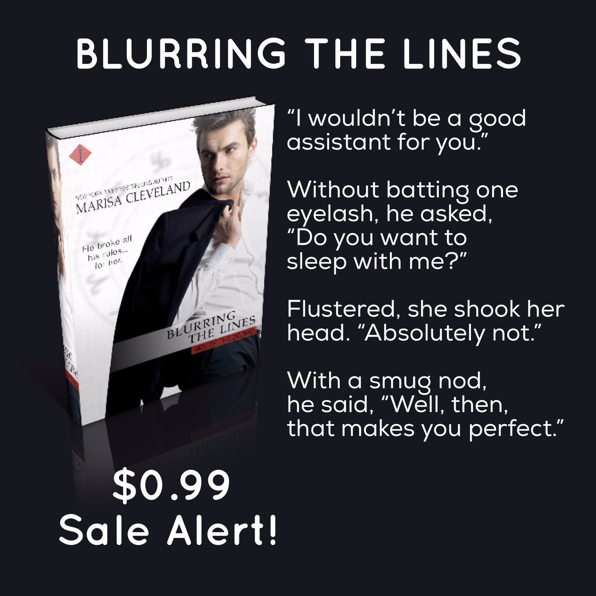 Marisa Cleveland, EdD (@marisacleveland) on Twitter photo Yay! Blurring the Lines is on sale! #99cents #romance entangledpublishing.com/index.php/blur⦠<a href="/seymouragency/">The Seymour Agency</a> Yay! Blurring the Lines is on sale! #99cents #romance entangledpublishing.com/index.php/blur⦠<a href="/seymouragency/">The Seymour Agency</a>