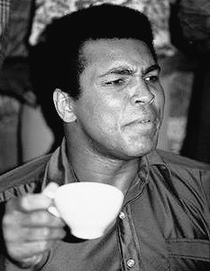 Happy Birthday Muhammad Ali! Muhammad Ali drinking coffee.  