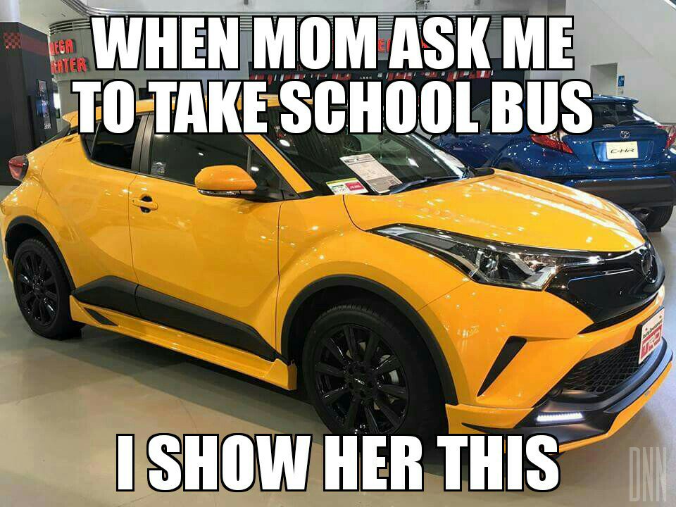 Anak2 orang kaya be like. 
❌🚌
✔🚘