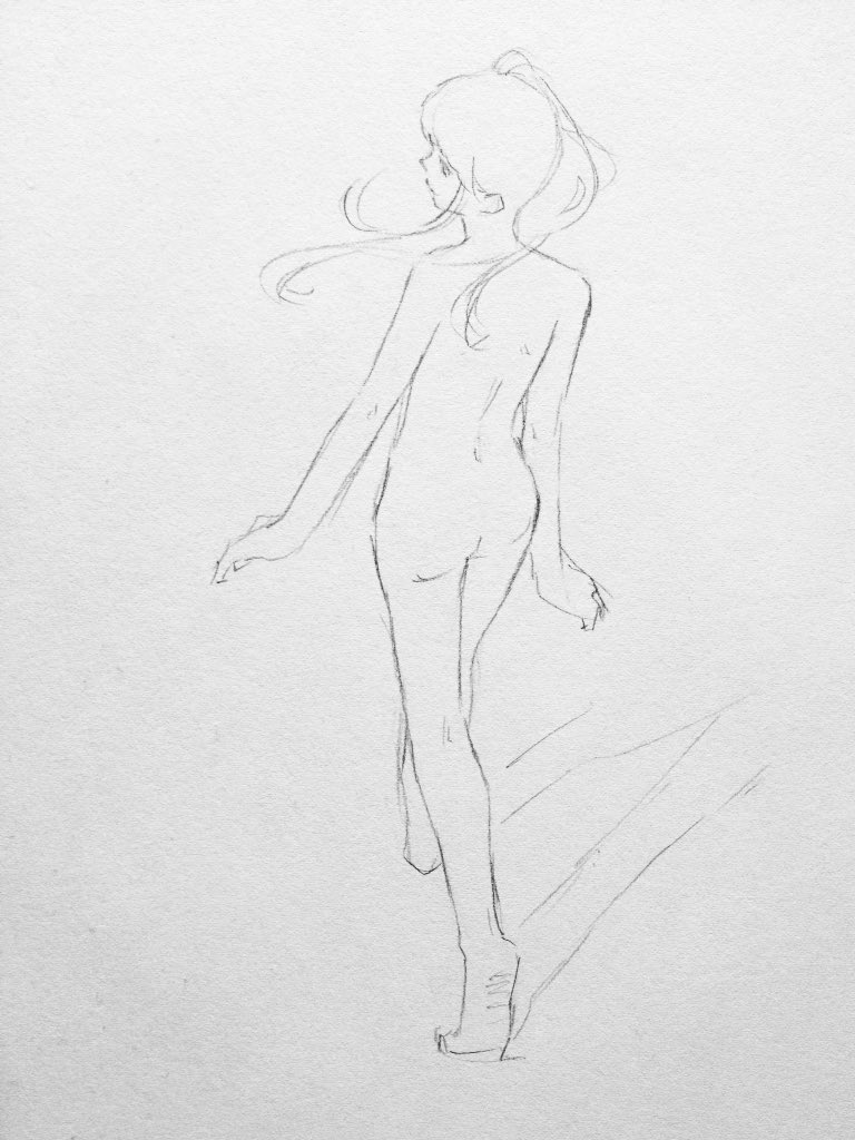 「先にヌードデッサンしてから、上に服を着せるように描きます。作画時間はおよそ20分」|窪之内 Eisaku 英策のイラスト