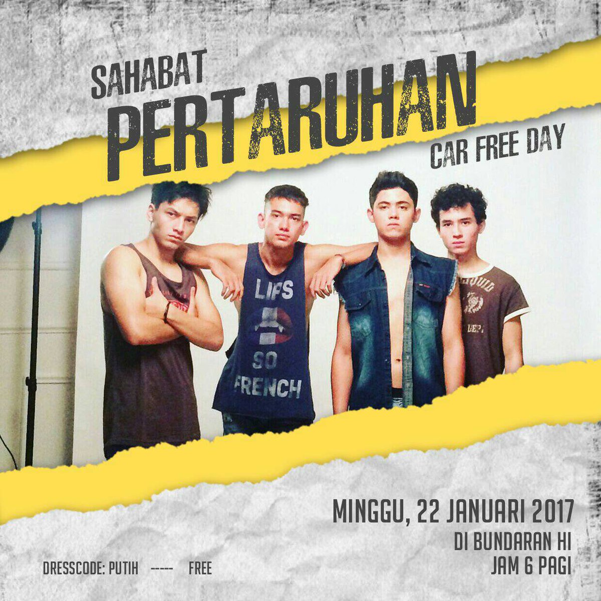 AliciousPekanb3's tweet photo. jangan lupa tanggal 22 januari 2017 CAR FREE DAY di BUNDARAN HI jam 6 yaa. DRESSCODE PUTIH. GRATISSS. https://t.co/kXw5u3NXMs