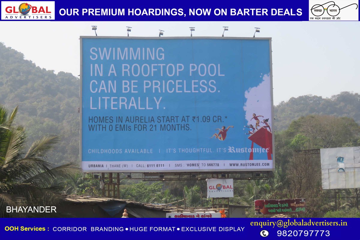 GlobalAdvtOOH's tweet image. Global Advertisers Engages Hoardings For @RustomjeeSpaces 

#OOHCampaign #PropertyPromotion #Advertising