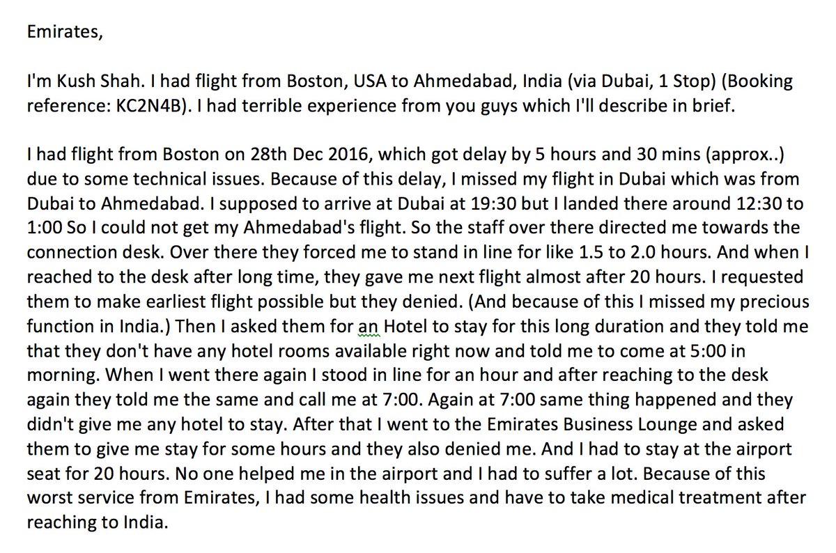 kushshah's tweet photo. @emiratesI had suffered a lot because of your ridiculous service! So please have a look at my issue and try to give me compensation for this https://t.co/RyANAni7st