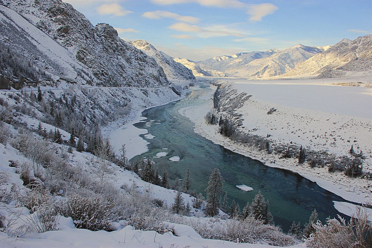 Зимние фото реки катунь
