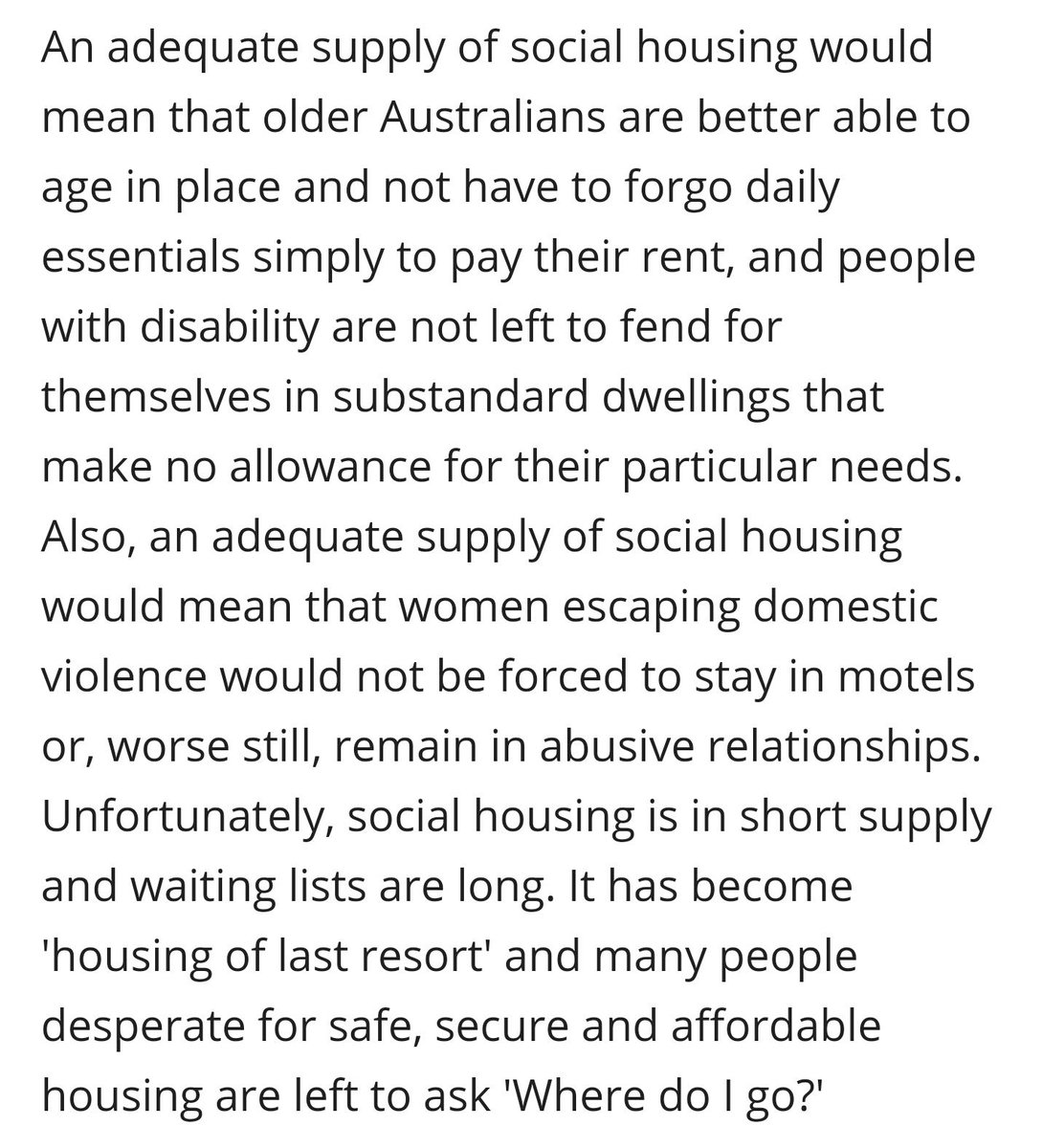 wearehuddle's tweet photo. Fed Govt Inquiry, Affordable Housing 2015: low social housing increases difficulty of women escaping #familyviolence. Saw this in our work https://t.co/eZnfQdT0Vi