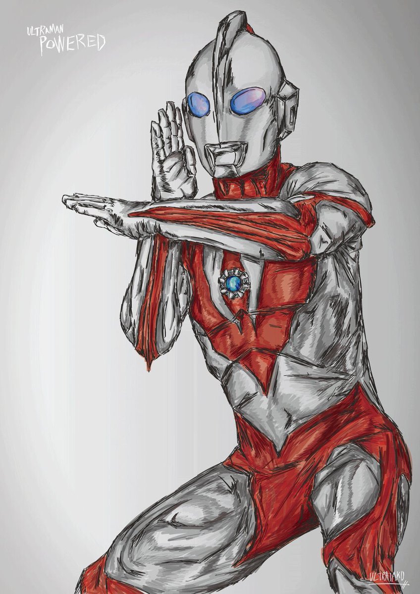 Ultrataku パワードらしく 描きたかったんで苦労しましたw 初代とは似て非なる中腰なんでパワードはw