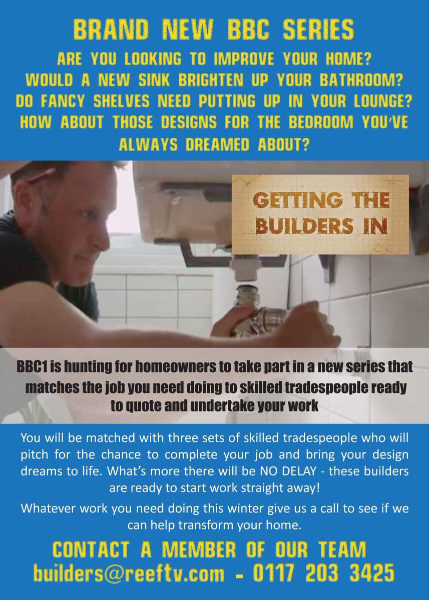 Are you a Homeowner struggling to find tradesmen? We are looking for people needing small/medium jobs in the NW &amp; SE #diy #building #beontv