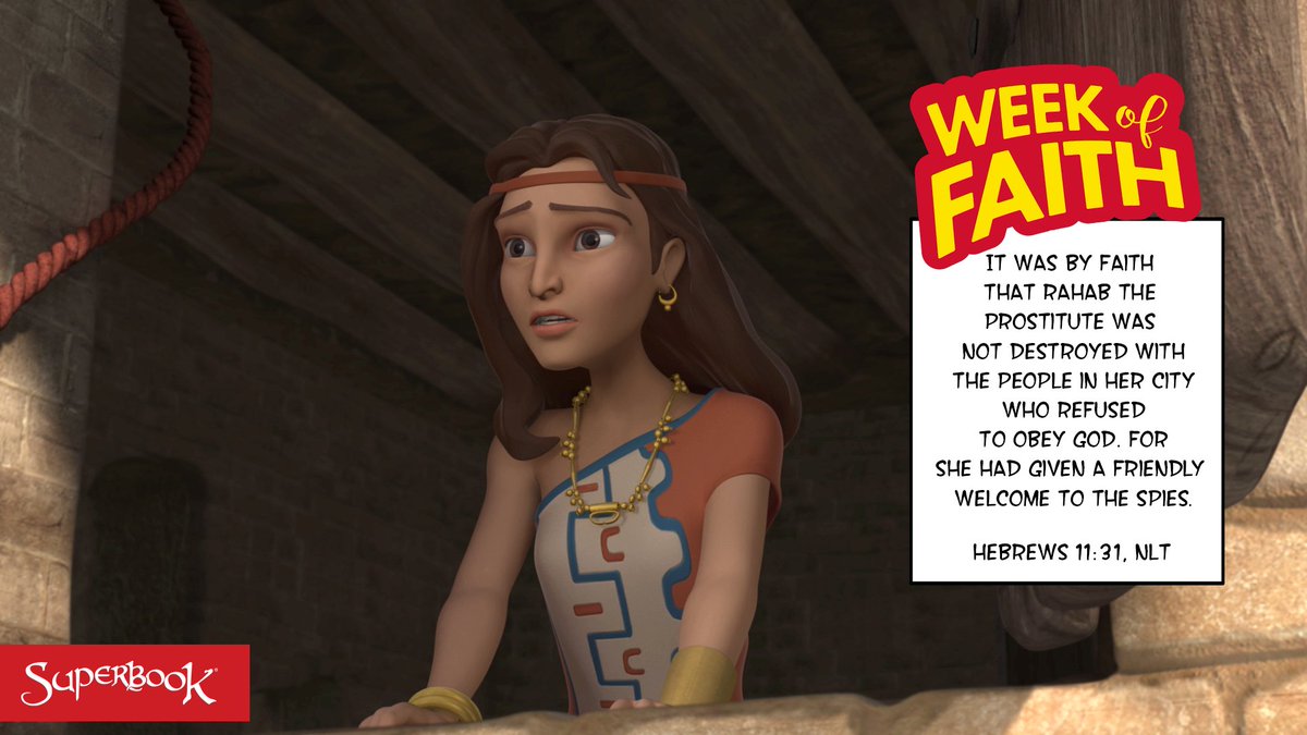 SuperbookTV's tweet photo. Rahab had strong FAITH and helped the Israelite spies -- Superbook's #WeekofFaith continues.  Watch here: https://t.co/wz98XuIw19
#Bible https://t.co/wUFKFw89GC