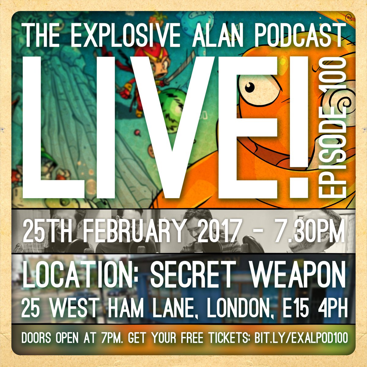 Explosive_Alan's tweet image. We're doing it! Episode 100 of the #ExAlPod will be a LIVE affair at @drinkrelaxplay in Stratford on 25/02/17: eventbrite.co.uk/e/the-explosiv…