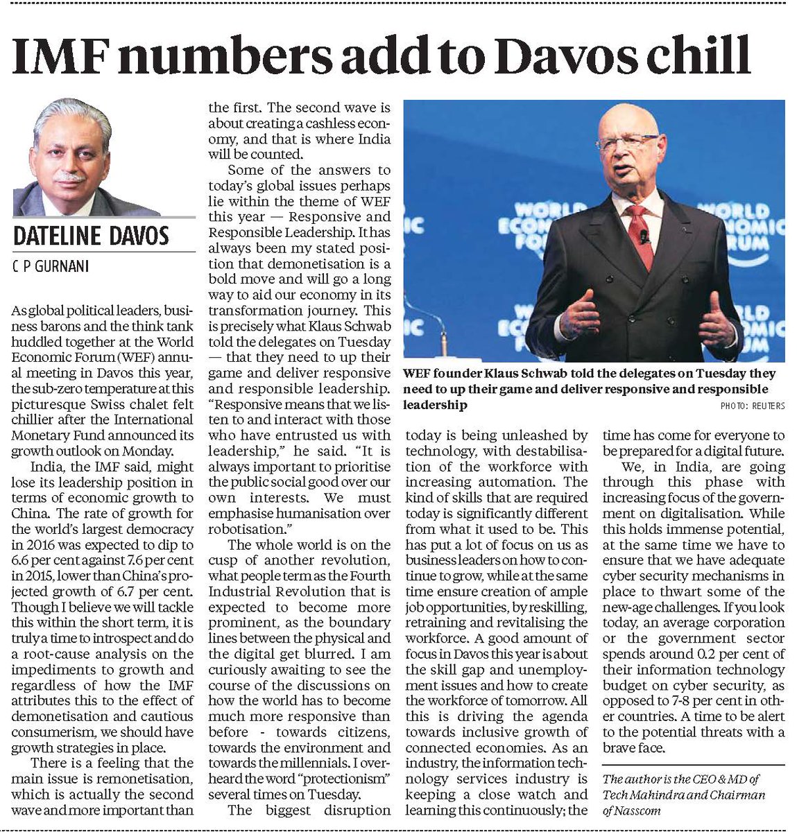 C_P_Gurnani's tweet photo. #DatelineDavos .. Catch me #unlockexperiences @wef for the next three days @bsindia https://t.co/gZspFQRTAo https://t.co/ja4m9CKsID