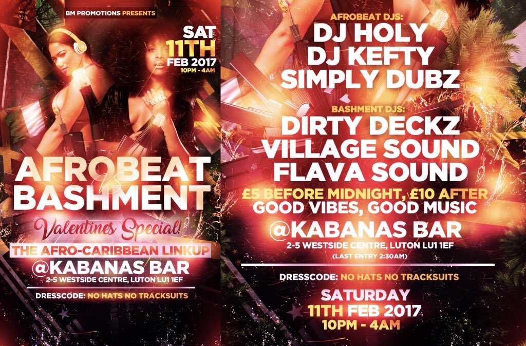 FusionPromo_'s tweet photo. Don't miss #AfrobeatsVSBashment Valentines Special 💕
-11th Feb 17 | 10pm Till 4am| £5 before 12, £10 after @Kabanas_Bar https://t.co/v4UQRzfTHf