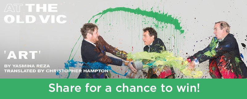RT for your chance to WIN a pair of tickets to the fantastic 'ART' at the <a href="/oldvictheatre/">The Old Vic</a>! T&amp;Cs: go.todaytix.com/2izWlev #TodayTixGiveaway