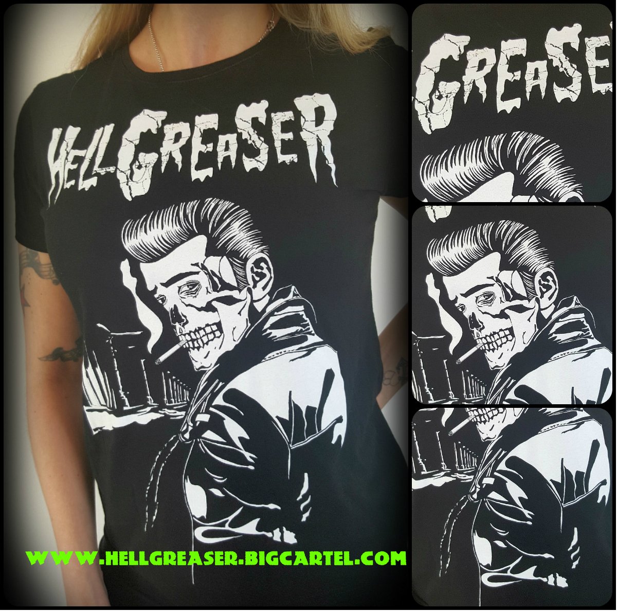 Hellgreaser's tweet photo. Midnight Greaser - form-fitting t-shirt for women, 100% cotton https://t.co/3Ek3QcFtiU #hellgreaser #horrorpunk #punk https://t.co/nGw91YegYg