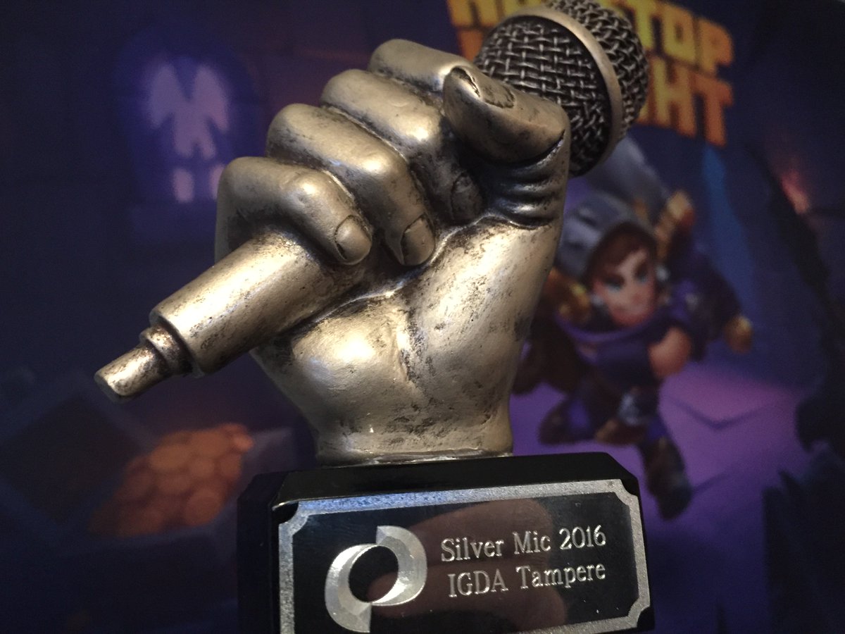 Our CEO <a href="/KuusMika/">Mika Kuusisto</a> was awarded the Silver Mic 2016 in IGDA Tampere gathering yesterday for his help and knowledge sharing for the community!