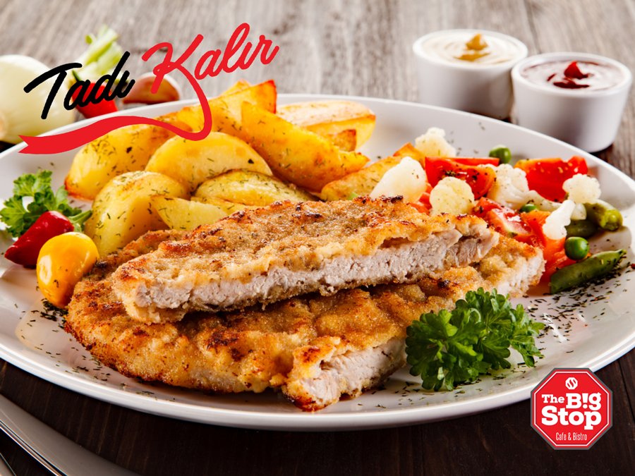 thebigstoptr's tweet photo. Bu öğlen kendinizi lezzetli bir 'Tavuk Schnitzel' ile ödüllendirin. #tadıkalır https://t.co/LymfJWwjKg