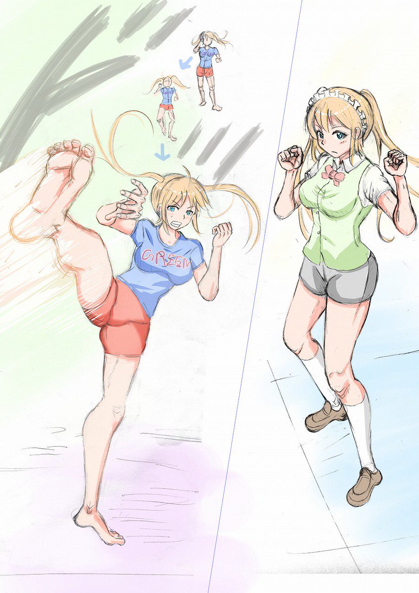 ヒガアリング 漫画家志望 Twitterren ハイキック描きました イラスト イラスト基地 イラスト投稿 絵描きさんと繋がりたい 絵描きの輪