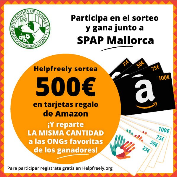 ADAMmallorca's tweet photo. Helpfreely sortea 500€ en tarjetas regalo Amazon. Si ganas, recibimos lo mismo en donativos. Participa https://t.co/19FUF9EiFQ #WinAndHelp https://t.co/CdVu1P33rS