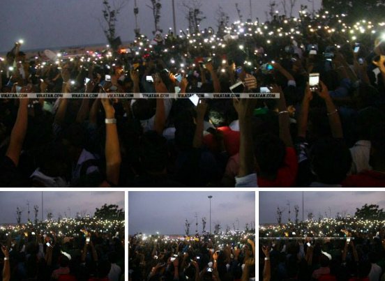 iamgowthamraja's tweet photo. Well, you can only switch off the lights, but what about the spirit and determination of people?? 
#Banpetaindia 
#JusticeforJallikattu https://t.co/82lpmdvQ1X