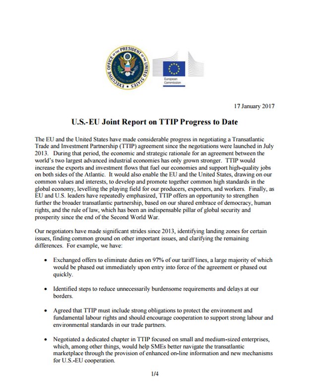 AmChamEU_Trade's tweet photo. #TTIP can & must be concluded in the future but dependent on "political will" says EU-US joint statement: https://t.co/0blmX1rluW #Yes2TTIP https://t.co/oJx7XXGN4Q