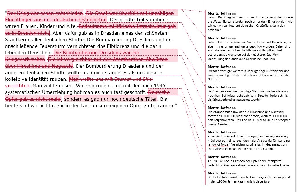 Ich habe mal versucht, nur einen Absatz der #Höcke-Rede von gestern zu korrigieren. Kleine Geschichts-Nachhilfe für den Lehrer.