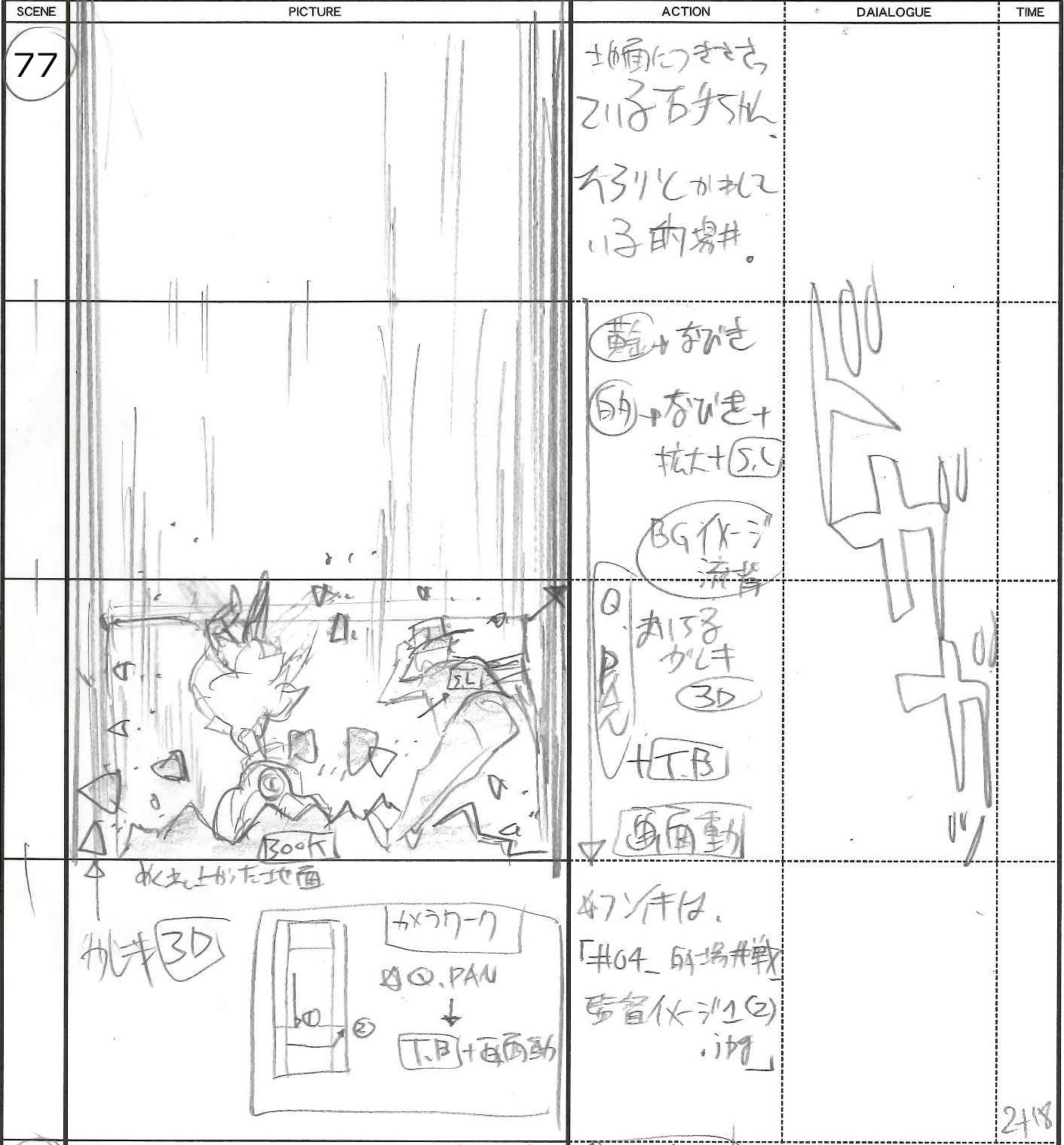 小松田 大全 Daizen Komatsuda No Twitter 絵コンテ 実際の絵コンテはこんな感じに 流背 で 止メ なびき スライド みたいな言葉で指示するカットです 必要最小限の素材で最大限の効果を達成するための 作画アニメ で培われた省力化のメソッドを 3dcgアニメ 小松田 大全 Daizen Komatsuda No Twitter 絵コンテ 実際の絵コンテはこんな感じに 流背 で 止メ なびき スライド みたいな言葉で指示するカットです 必要最小限の素材で最大限の効果を達成するための 作画アニメ で培われた省力化のメソッドを 3dcgアニメ